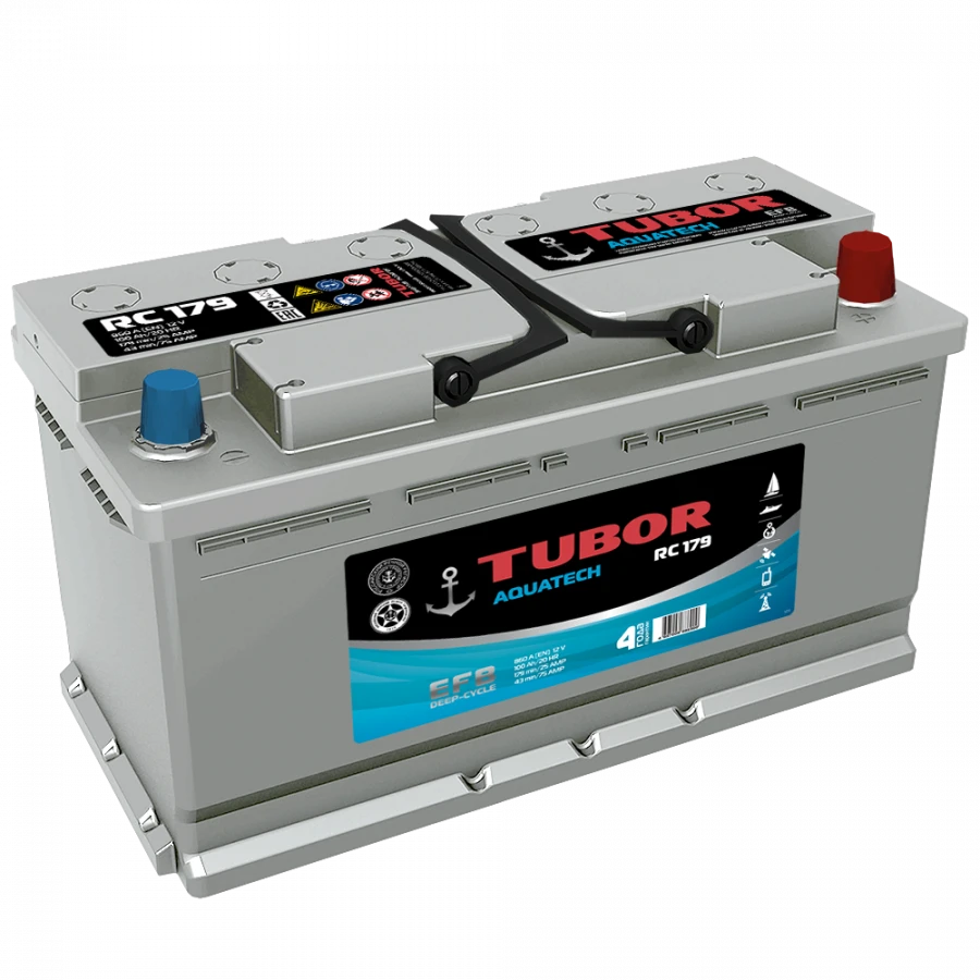 Lead-acid starter battery TUBOR AQUATECH 6ST-100.1(0) VL