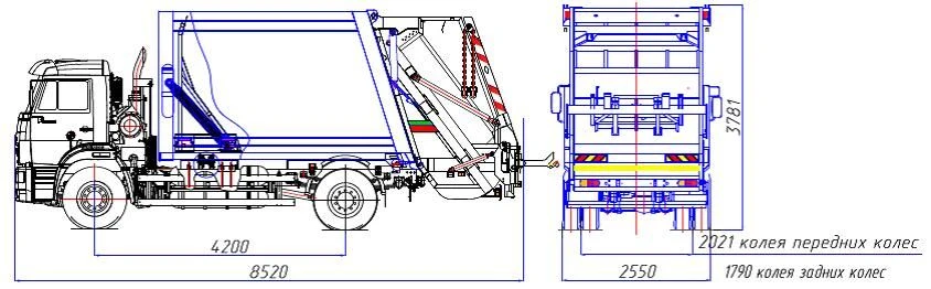 Rear-loading rubbish truck model MK-4546-G6