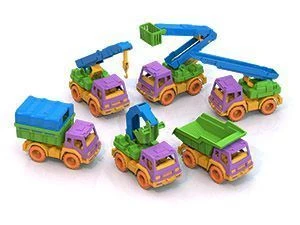 Series "Kama"(art.161 dump truck-14 pcs, art.162 fire engine, art.163 excavator, art. 164 crane,art.165 road car 8 pieces each, 