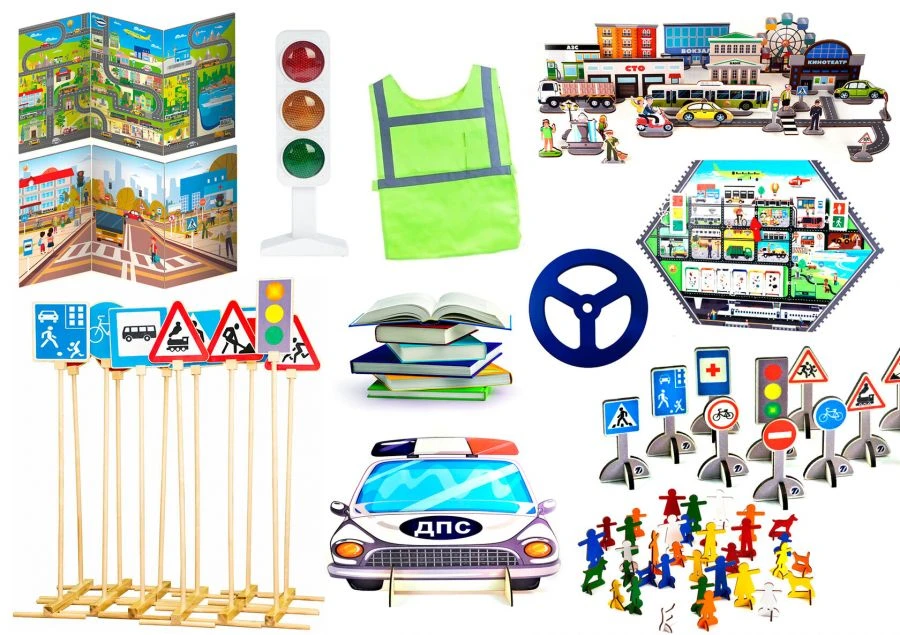 Set of didactic games and aids for forming skills of safe behaviour on roads and streets