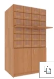 Catalogue cabinet 2-modular on 24 drawers (4x6) on a pedestal 526mm high