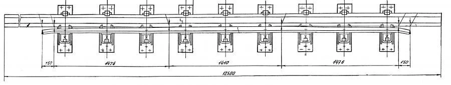 Crosstie rail with counter rail of P65 type 1/11 (project 2802.04.000A/-01/-02/-03)