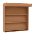 3-shelf hinged display cabinet with lighting module without glass
