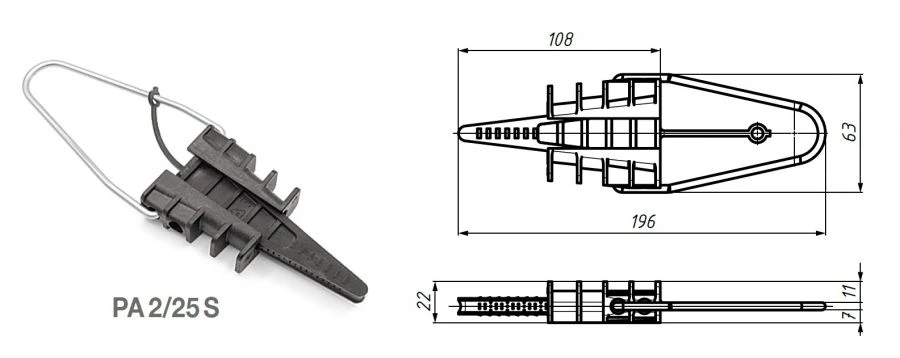 Anchor clamp for input conductors PA 2/25 S