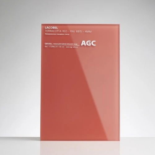 Lacobel Red Terracotta coated sheet glass 6 mm thick