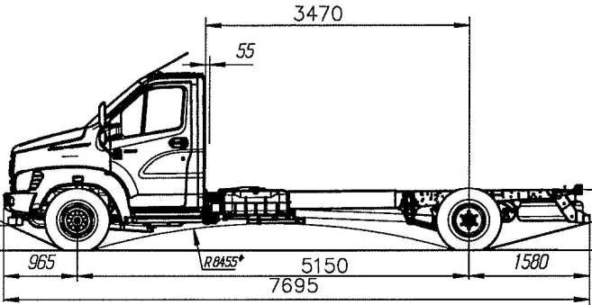 Chassis, Modification C41RB3, Diesel engine Euro-3 (OP RU K-RU.RU00.0000009.?6)