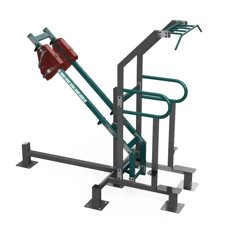 Outdoor power training apparatus for pull-ups and push-ups on the bars with counterweight, with variable load MC-1-MS764.05.
