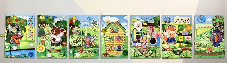 Set of bisiboards (didactic panels) wall mounted Fairy tales. Fairy Tales COUNTRY series