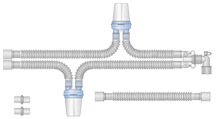 Respiratory devices for joint use with anaesthetic and resuscitation equipment, version: p