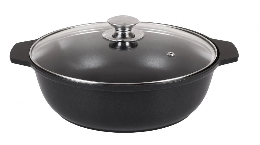 Cast aluminium 3L roasting pan (with non-stick coating) TM Kukmara, with glass lid, "Tradition" line