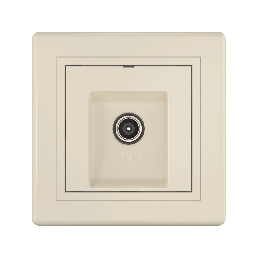 CADUCEUS ALING PRESTIGE Single flush-mounted aerial TV/FM socket, beige, art. 612I.999
