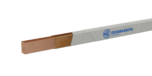 Copper wire of round or rectangular cross-section insulated with heat-resistant enamel and two layers of glass filament winding