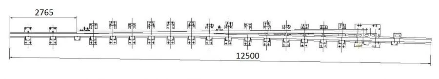 Curved frame rail of P65 type with straight shank of SP525 project