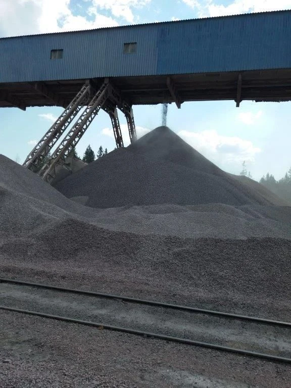 Crushed stone from dense rocks for road construction in fractions from 4 mm to 22.4 mm