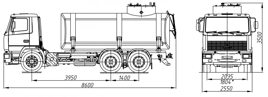 Tank truck for transportation of food liquids (technical water) ??? 4680G3-20 on chassis MAZ 6312C3, 6312C5, 6312V5, 631226
