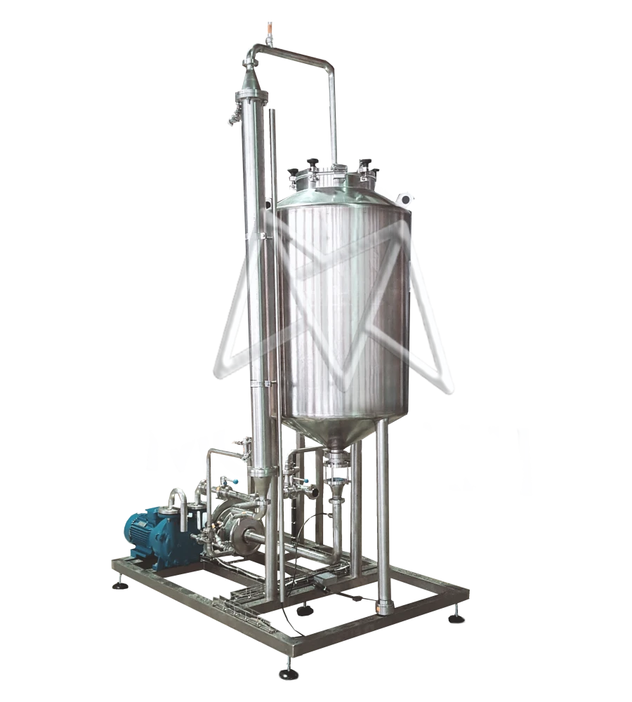 Installation deodorising and deaerating P8-ODU-10 for vacuum degassing of food liquids