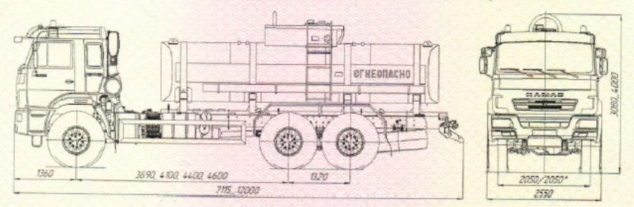 Tank truck UST 5453N2 and modifications: 5453N2-01, 5453N2-02, 5453N2-03, 5453N2-04