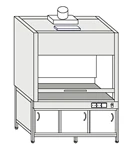 Fume cupboard with built-in drawers for acids ??-3(?)