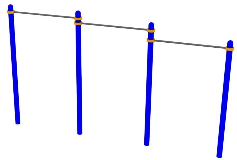 Multilevel stationary crossbars for performing the test "Pull-up from hanging on a high bar" TP-001