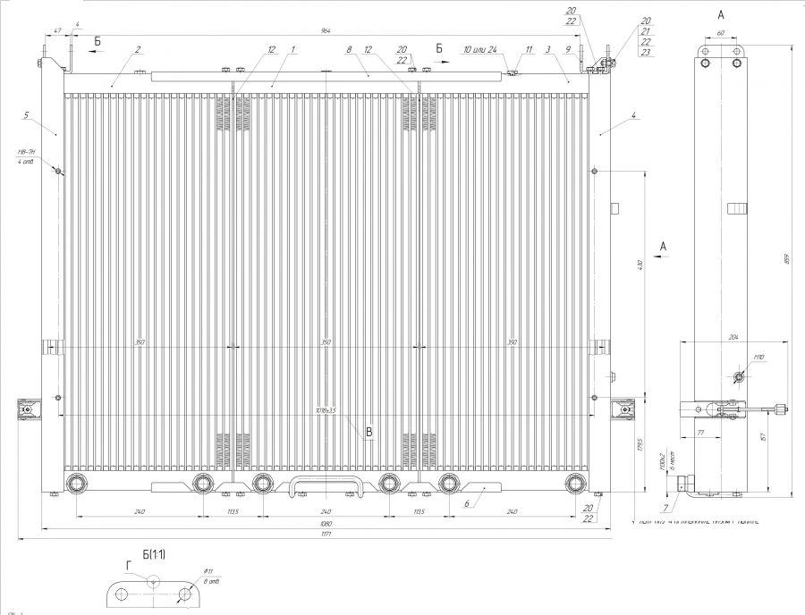 Block of oil radiators 744R1B-1013.000-1
