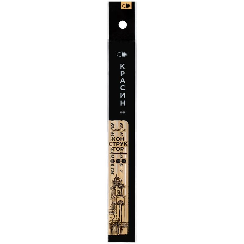 Set of pencils b/g Krasin "Constructor" 3pcs, T (H), TM (HB), M (B) hexagonal, PP bag.