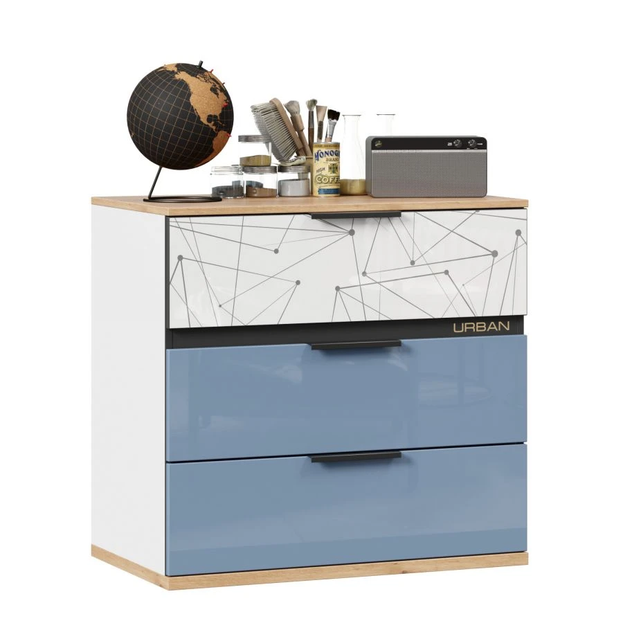 Urban LD.528160.000 Dresser (Oak Gold/White/Capri blue, version 1 )