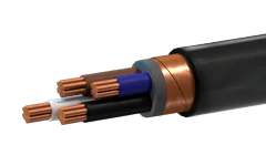 Power cable of PvVVGE grade with copper conductors, with insulation made of cross-linked polyethylene and sheathing made of poly