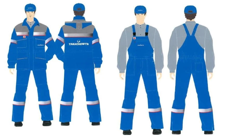 Men's suit (jacket, dungaree) against thermal risks of electric arc with protection level up to 6,6 cal/cm2 made of "PROTE" fabr