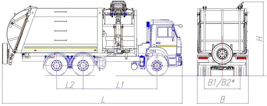 Side-loading rubbish truck model MK-4555-07