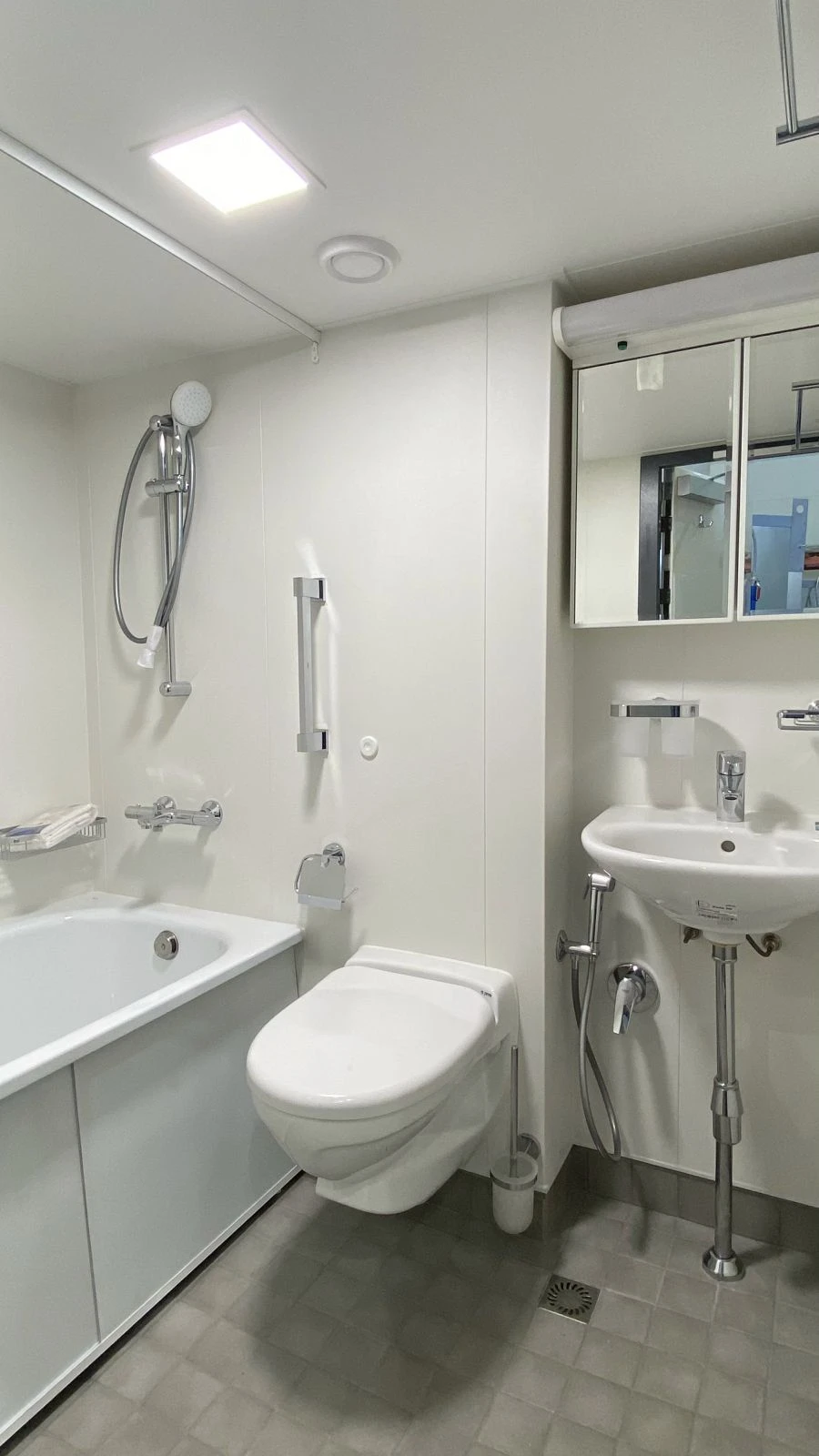 Sanitary and hygienic equipment of ship. Sanitary cabin with bath. ALKI.360053.288