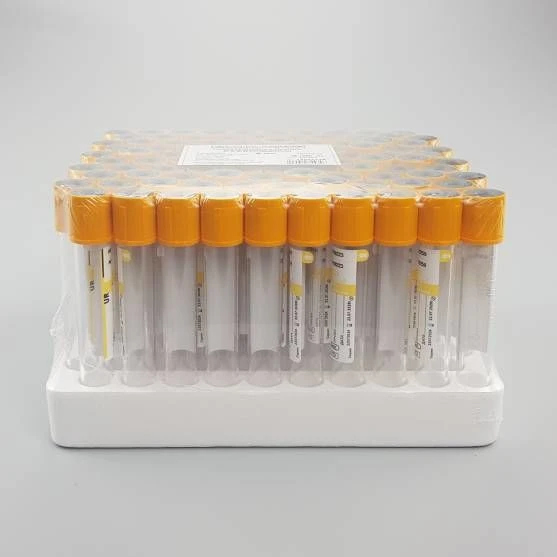 MiniMed vacuum tubes for urine sample collection, 8 ml, 16x100mm, without additives, yellow, PET