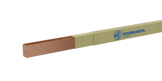 Copper wire of rectangular cross-section, with thickened glass fibre insulation with impregnation of each insulation layer with