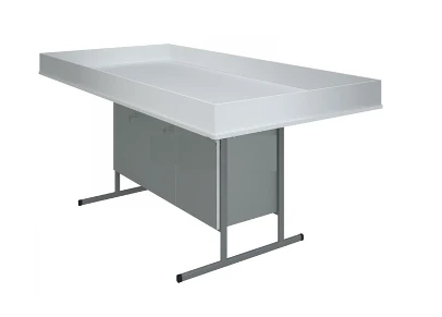 Table for robotics with edge on metal frame Art: AtRT