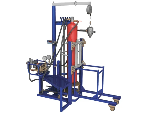 Bench for hydraulic strength tests, determination of mass and capacity of GAKS-KOB-SG cylinders