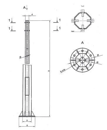 Lighting support faceted power lighting support for catenary network