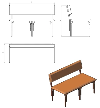 Banquette with backrest (BC.C series)