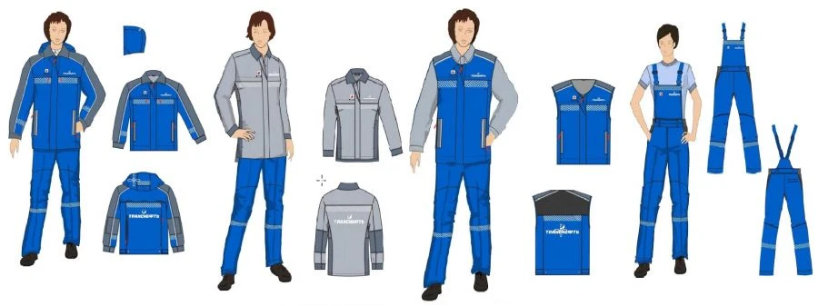 Women's sets for working personnel (jacket, shirt-jacket, waistcoat, dungarees) special for employees of the system's organisati