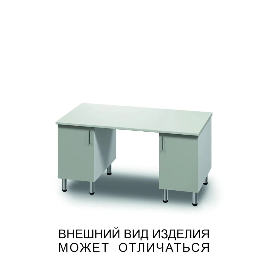 Two-desk bench with swinging doors