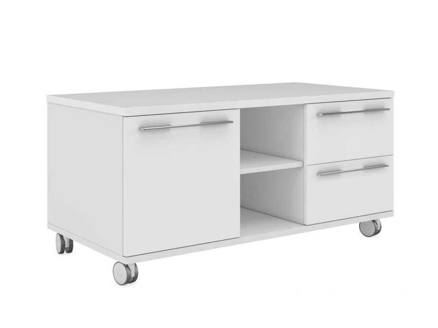 Mobile cabinet with 2 drawers and left-hand door, item No. EMP222SX.HGW