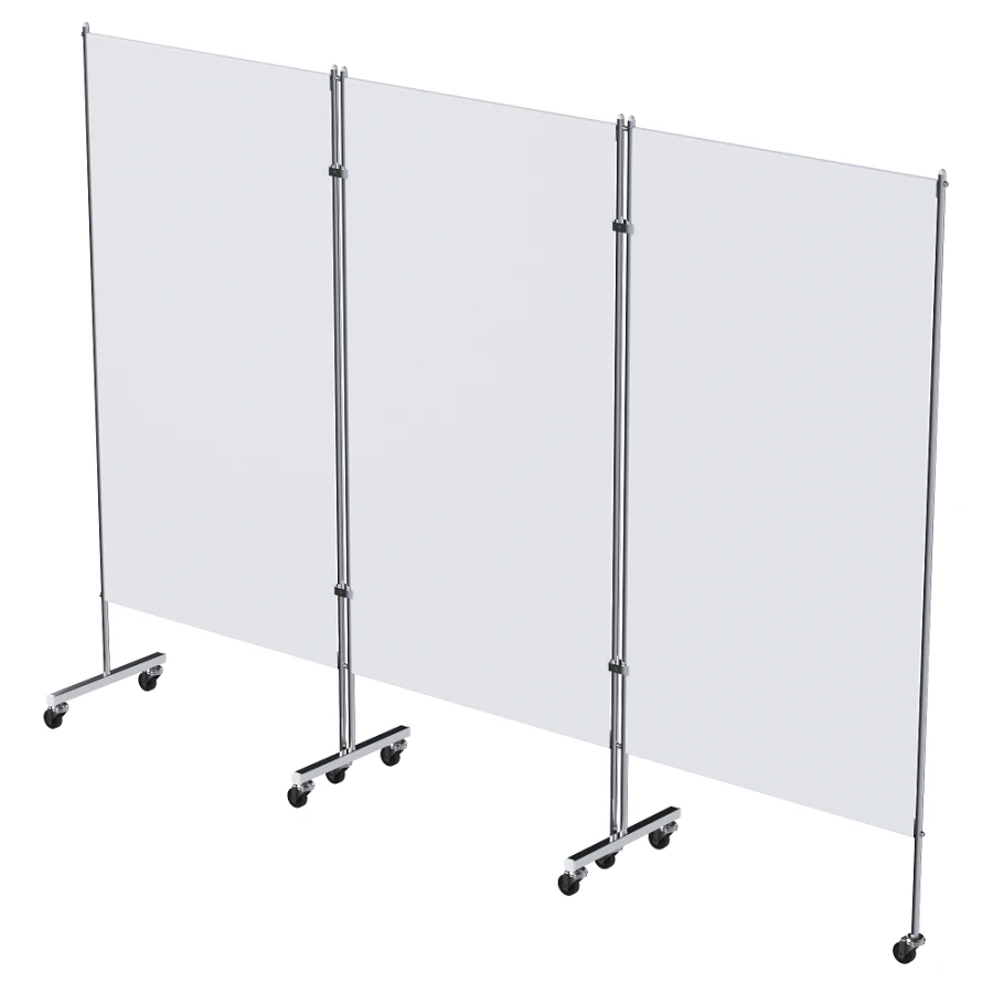 ?? - "???"(???-35301?) Medical screen of stainless steel, on wheels, three-sectional