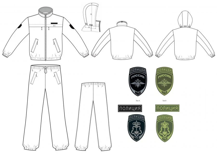 Windproof suit for officers of separate subdivisions of the extra-departmental guard of the Ministry of Internal Affairs of the