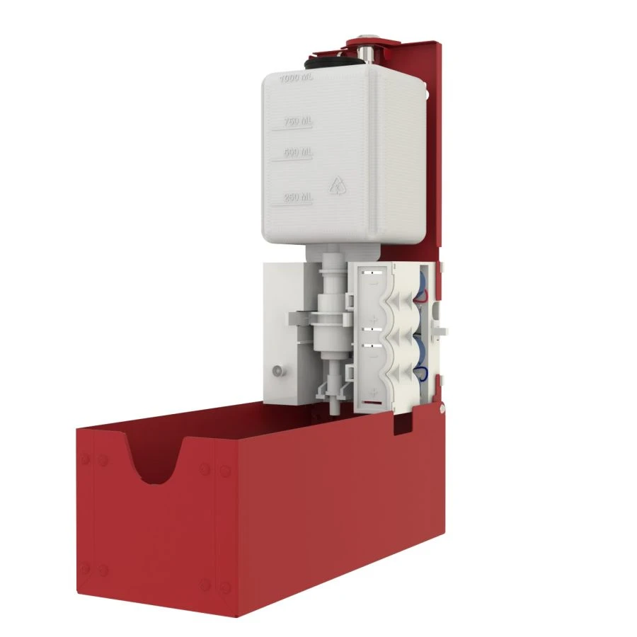 Contactless automatic vandal-proof dispenser for disinfectants and soaps HHE-007
