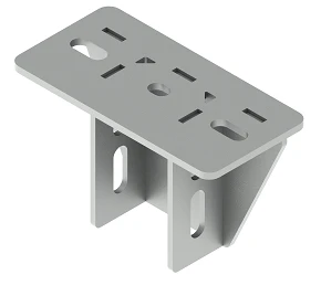 U-profile traverse BSUT 7, with overall dimensions 82x50x126 mm, base dimensions 100x200 mm, metal thickness 6,0 mm, t