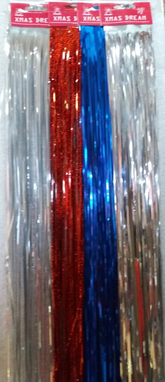 Christmas tree tinsel - turquoise, 20x100CM