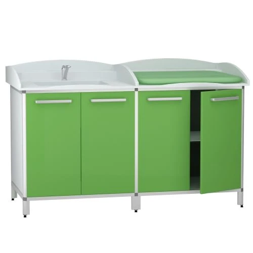 Medical changing table according to TU 32.50.30-030-69573749-2021, article number DM-1-111-16.K2.F1.