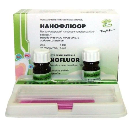 Dental fluorinating varnish on the basis of natural resins and nanodispersed hydroxyappatite "Nanofluor"