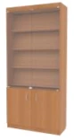 4-shelf floor standing display cabinet with glass