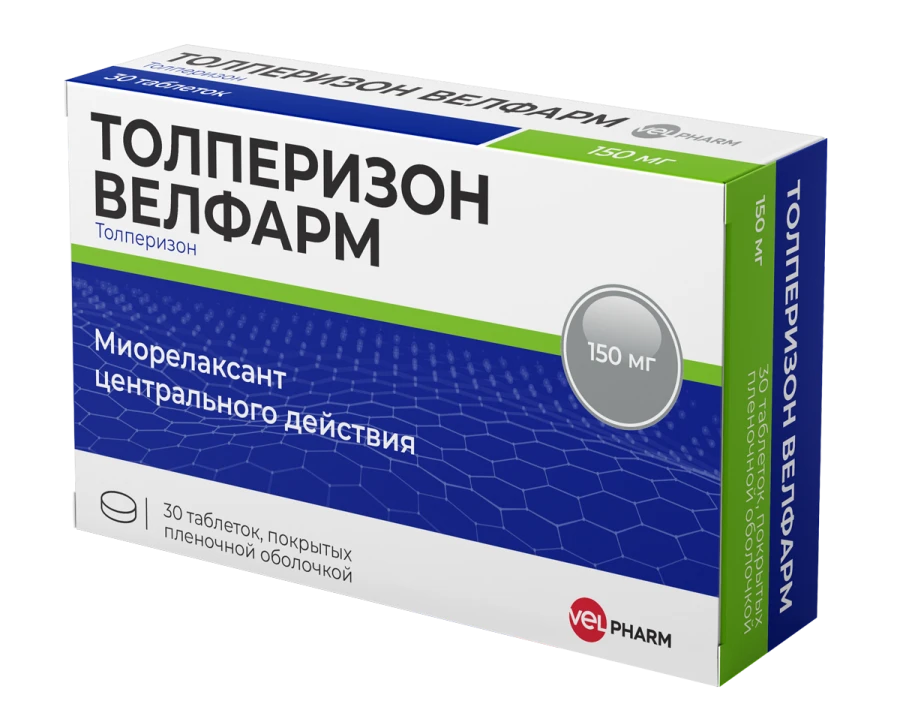 TOLPERIZON VELPHARM 150 mg film-coated tablets
