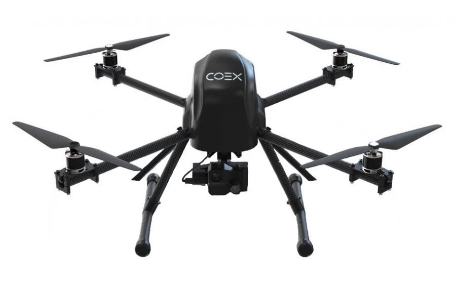 Quadrocopter with thermal imager for cargo monitoring and delivery COEX Pelican Mini