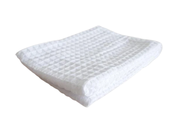 Kitchen towels and napkins of cotton waffle fabrics
